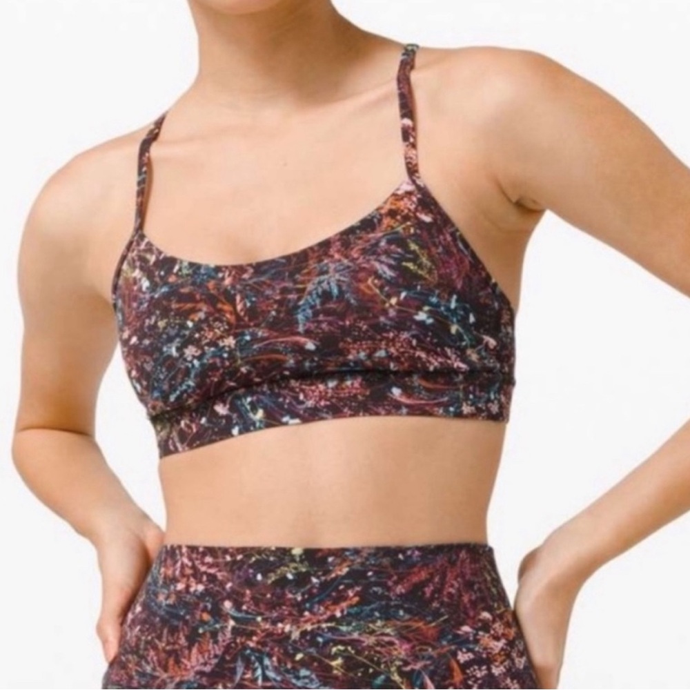 Lululemon Foliage Overlay Multi Flow Y Sports Bra